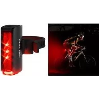 FISCHER PLUS TWIN STOP Piloto trasero de aluminio con iluminación inferior