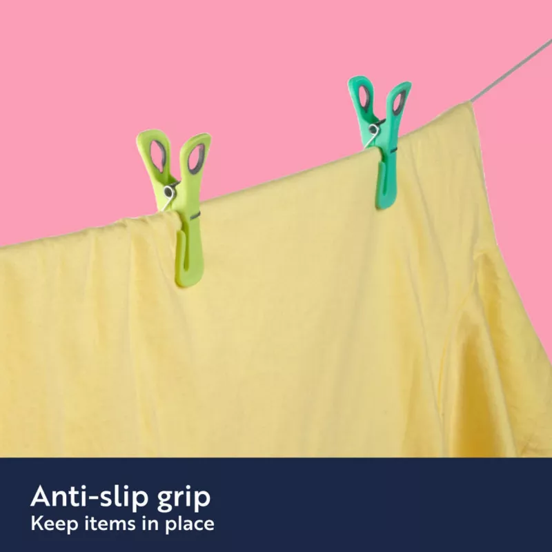 Pinzas de tender Beldray Dual-Grip LA035716RPFEU7 verde/azul – pinzas para la ropa, diseño Dual-Grip