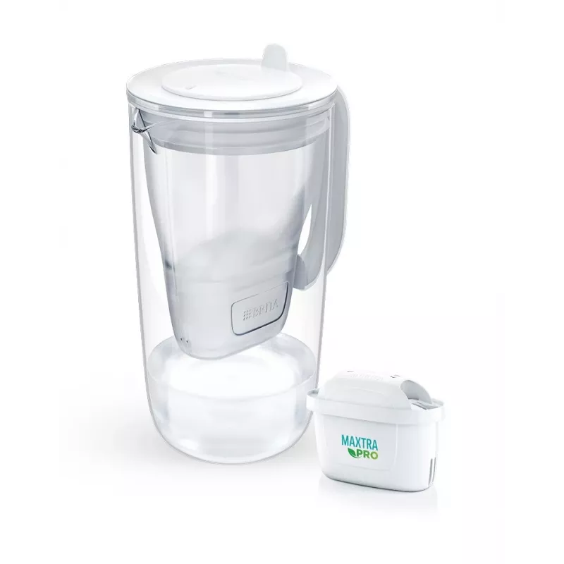Brita Glass+1 Maxtra Pro Pure Performance jarra filtrante de cristal, 2,5 l totales / 1,5 l filtrados, apta para lavavajillas, gris