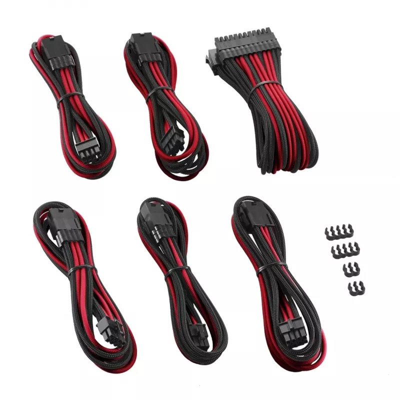 CableMod PRO ModMesh CM-PCAB-BKIT-NKKR-3PK-R kit de cables alargadores, negro/rojo