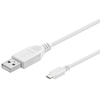 Microconnect USBABMICRO0,30W Cable USB USB 2.0 0,3 m USB A Micro-USB B Blanco