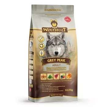 Pienso seco para perros Wolfsblut Grau Peak Goat con batata 12,5 kg — alimento completo para perros adultos, proteína 26 %, grasa 16 %