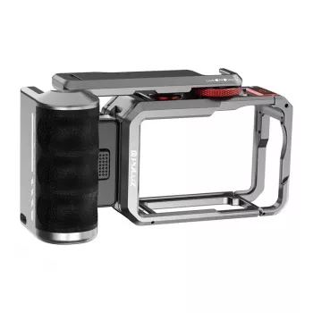 Jaula de expansión de titanio con empuñadura y conexiones adicionales Puluz para DJI Osmo Action 6