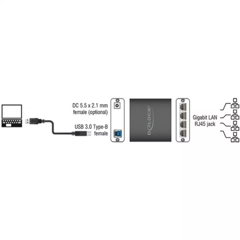 Hub de interfaz DeLOCK 62966 negro