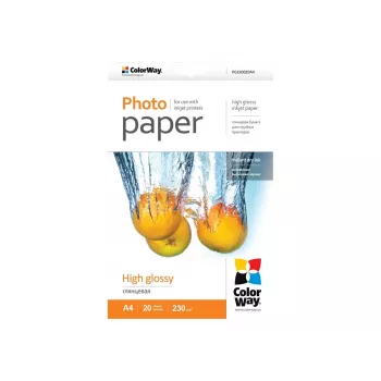Papel fotográfico brillante Colorway PG230020A4 A4 Blanco