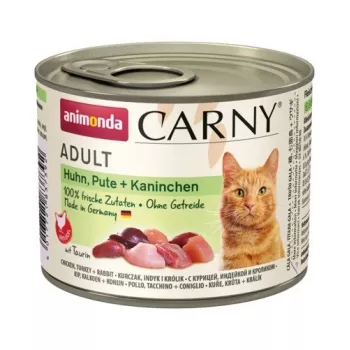 ANIMONDA Carny Adult Pollo, Pavo, Conejo - Comida húmeda para gatos - 200 g
