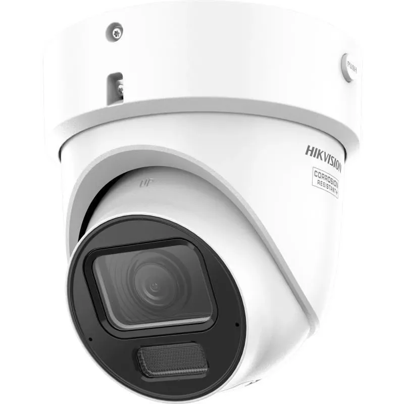 Cámara turret Hikvision DS-2CD2H46G2H-IZSY 4 MP, ColorVu, objetivo varifocal motorizado 2,8–12 mm