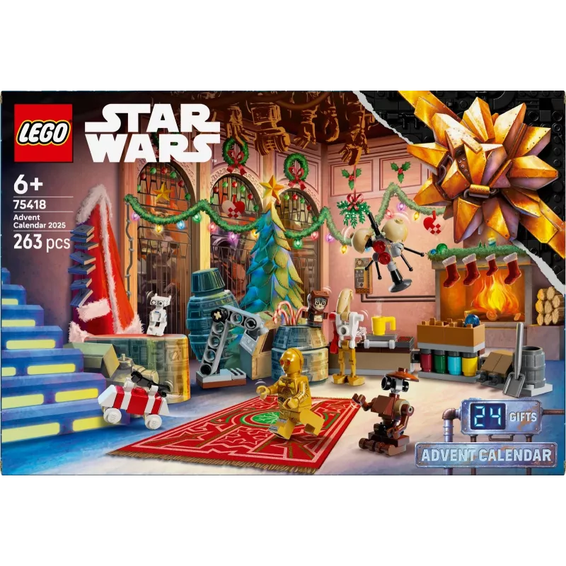 Calendario de adviento LEGO Star Wars 2025 — set 75418, minifiguras y modelos construibles de temporada