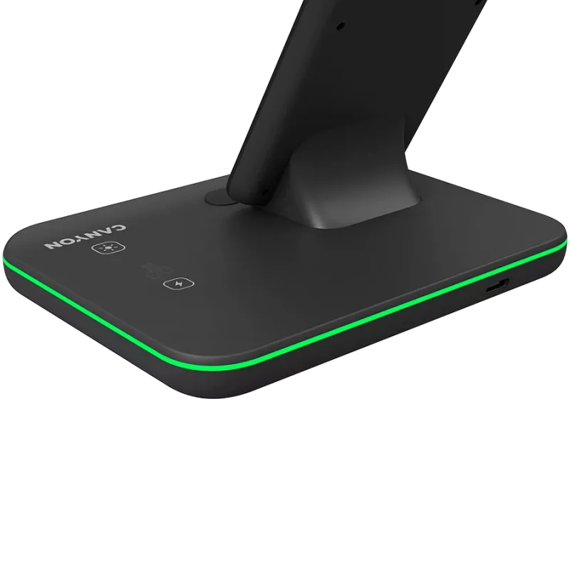 Canyon Base de carga inalámbrica 3en1 QI para Apple 15W negra venta al por menor