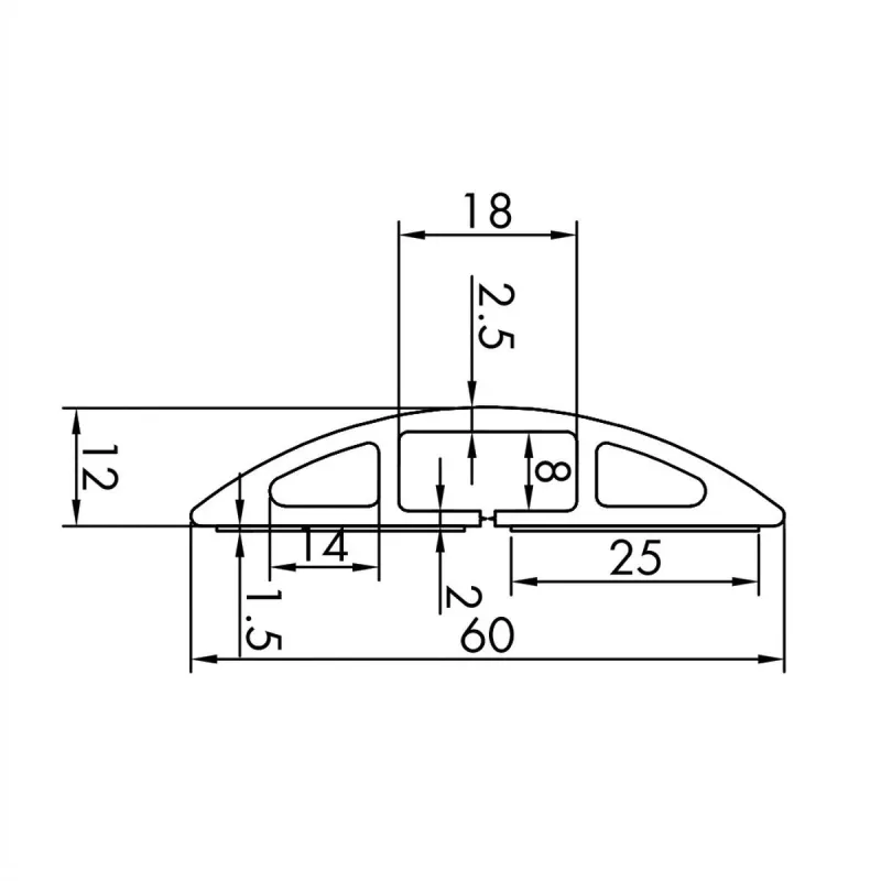 Canaleta ROLINE TPE Flex, 60 mm, negra, 1,8 m (19.08.3105)