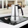 Cafetera moka Maestro MR-1660 0,2 L cafetera exprés de acero inoxidable, 4 tazas, asa negra