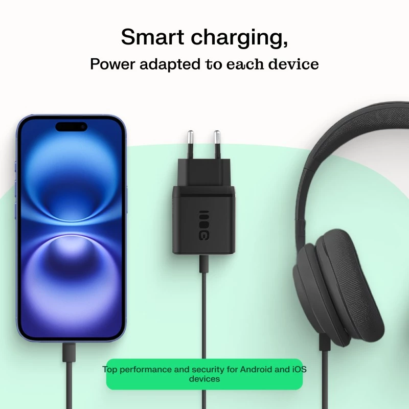 Cargador Green Cell PowerSource Duo30 – 1× USB-A, 1× USB-C, 3A