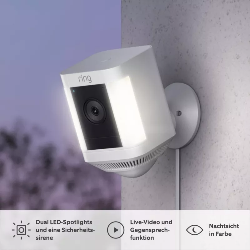 Ring Spotlight Cam Plus Plug-In Cámara de vigilancia en red para exteriores
