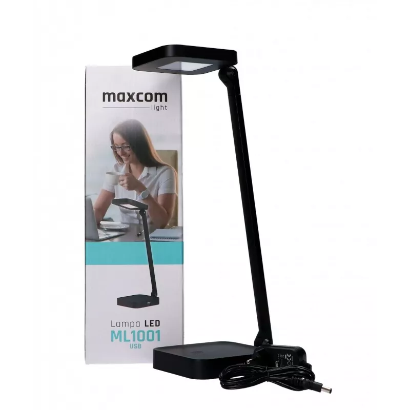 Lámpara de mesa USB MaxCom ML1001 módulo LED SMD Negro