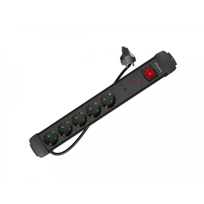 Alargador eléctrico Lanberg SP1-05F-0300-BK 3 m 5 tomas AC para interior negro