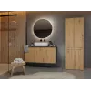 Armario de almacenamiento de baño Topeshop NEL 2K DD ANT/ART KP grafito, roble
