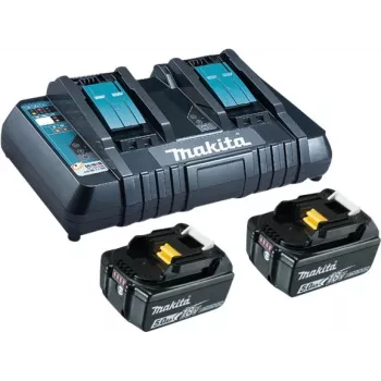 Makita - cargador de batería + 2x batería - Li-Ion - 5 Ah - carga de 2x batería (199482-2)
