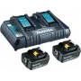 Makita - cargador de batería + 2x batería - Li-Ion - 5 Ah - carga de 2x batería (199482-2)