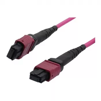 Latiguillo de fibra óptica MTP hembra OM4 LowLoss(ELite), 12 fibras, tipo B cruzado, heather violeta, 7,5 m, Synergy 21 (S216790)