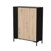 Cómoda Cama MERCI 100 x 40 x 129 cm negro/roble Artisan