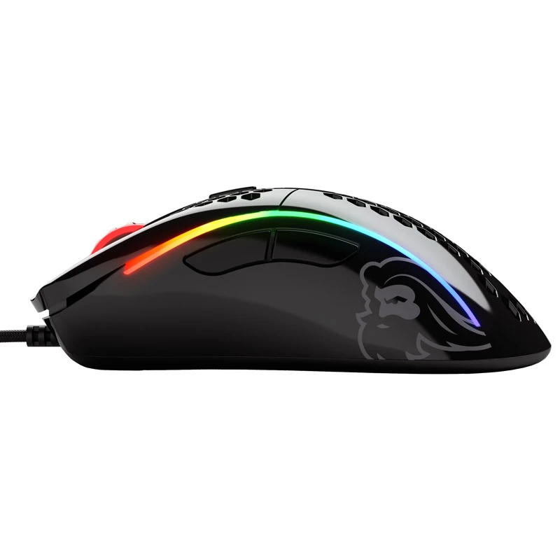 Ratón gaming Glorious Model D - negro, brillante + alfombrilla - XL