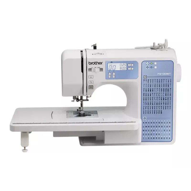 Máquina de coser Brother FS100WT — 100 puntadas, 850 SPM, 7 mm de ancho de puntada, enhebrador automático, LCD