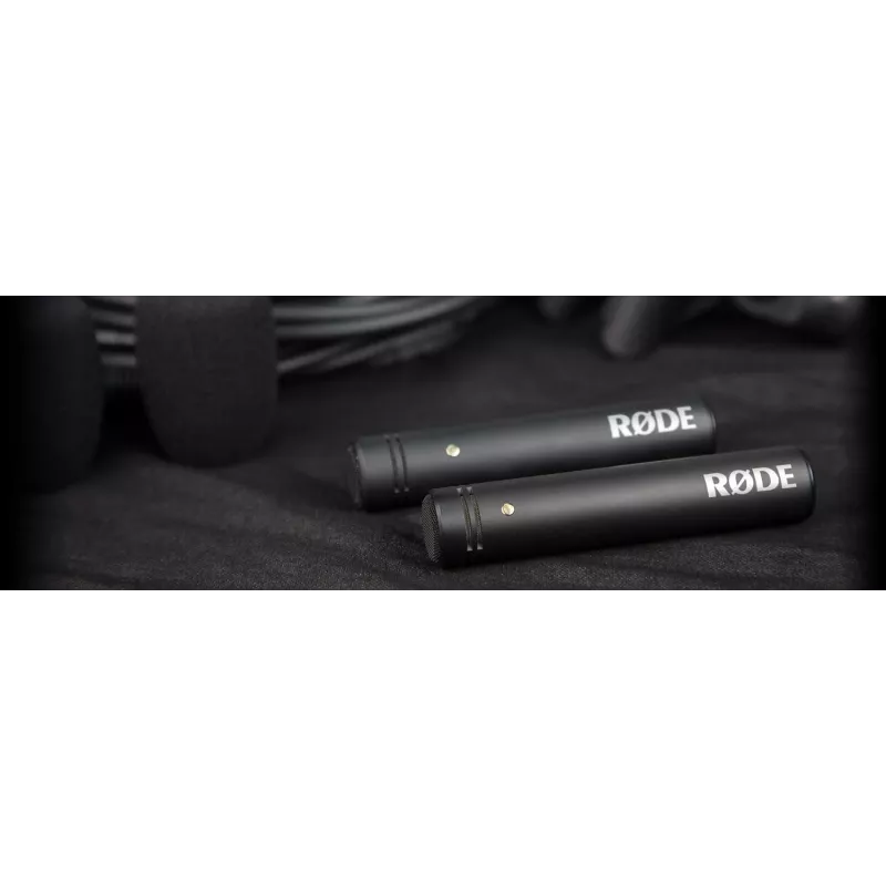 Micrófono de condensador de estudio RØDE M5 — con cable, 20–20000 Hz, 200 Ω, -34 dB, 20×100 mm, negro