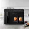 Freidora de aire eléctrica Maestro MR-760 – aparato de sobremesa con doble construcción, 3,5 L + 6 L, control táctil, 2000–2400 W, negro