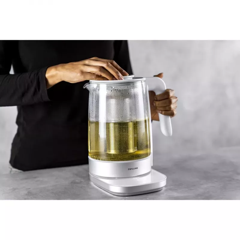 Hervidor eléctrico ZWILLING 1,7 l 1850 W, carcasa de cristal, blanco