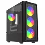 Caja de PC Cube SAVIO Noctis Glass RGB — Negra, ATX/Micro-ATX, 210×410×450 mm, 3 ventiladores frontales de 120 mm