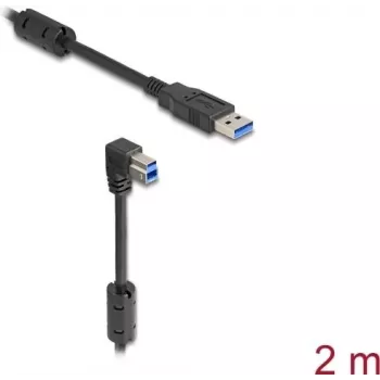 Cable USB DeLOCK conector macho Type-A a conector macho Type-B 90° hacia abajo 2 m
