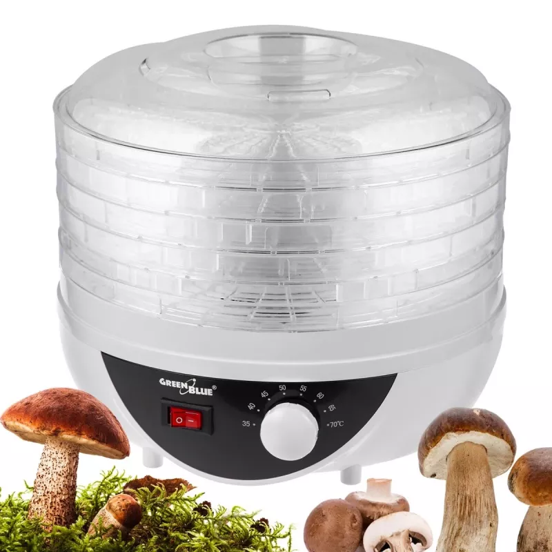 Deshidratador de setas, verduras y frutas GreenBlue, 250W de potencia, muy silencioso, 5 tamices, GB195