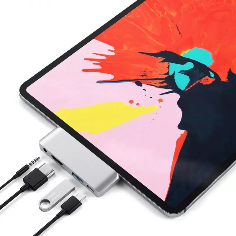 Hub Satechi Aluminum USB-C para iPad Pro plateado
