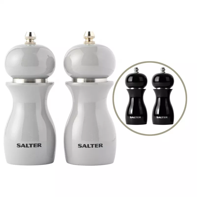 Molinillos de sal y pimienta Salter 7613 BKXRA – molinillos eléctricos de especias, negro brillante
