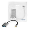 Cable adaptador de vídeo USB Type-C a VGA (D-Sub) LOGILINK CUA0104 0,15 m, gris/negro
