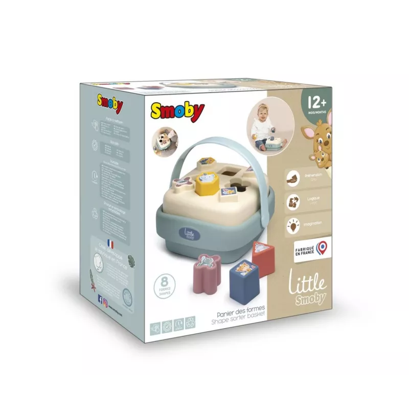 Cubo clasificador de formas SMOBY 7600140323 con formas de colores, juguete educativo para niños pequeños