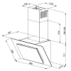 Campana extractora de pared vertical Eco Duo Glas negra