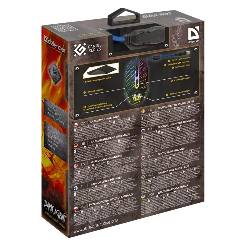 Ratón Defender DARK AGENT GM-590L USB Type-A