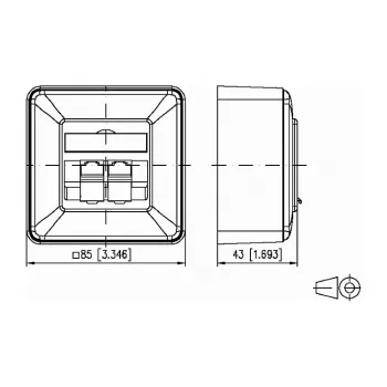 METZ CONNECT BTR IT CONNECT E-DAT C6 8/8(8) AP Cat.6 - Caja de pared - RJ-45 X 2 - Blanco puro, RAL 9010 - 2 puertos (1307380002-I)