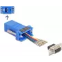 DeLOCK D-Sub 9 conector hembra a RJ12 conector hembra set de montaje azul