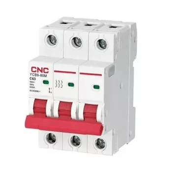 Interruptor automático CNC, 3P, 63A, clase C, 6kA