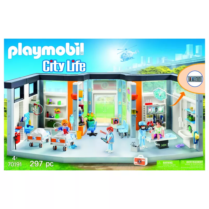 Figura de juego Playmobil 70191 Ala hospitalaria amueblada 297 piezas