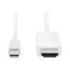 Digitus ASSMANN - Cable adaptador - Mini DisplayPort macho a HDMI macho - 2 m - triple aislamiento - blanco - moldeado, compatible con 4K (AK-340304-0