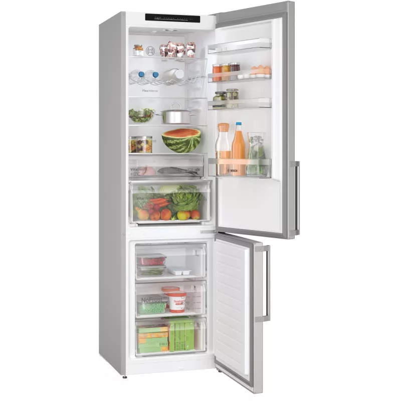 Bosch Serie 4 KGN39VICT frigorífico combi, de libre instalación, 363 l (260 l + 103 l), 203 cm, clase energética C, acero inoxidable