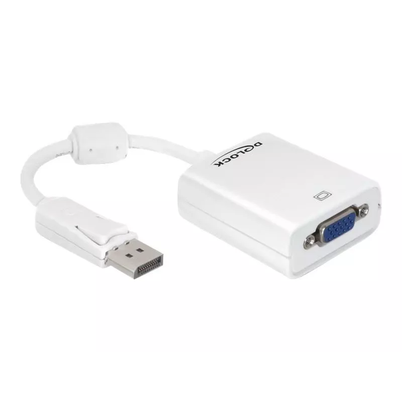 Adaptador de cable de vídeo DeLOCK 61766 0,125m VGA DisplayPort blanco