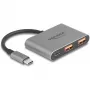 DELOCK 64337 Hub USB — host USB 3.2 Gen 2 Type-C, 3 puertos (Type-C + 2× Type-A), 10 Gbit/s, gris, carcasa de metal
