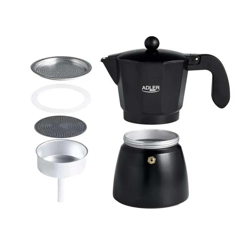 Cafetera espresso Adler AD 4421 — bomba de 15 bar, carcasa negra
