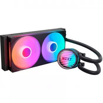 Refrigeración líquida para CPU NZXT Kraken Core RGB 240 – radiador todo en uno de 240 mm, iluminación RGB, negro