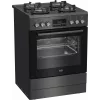 Placa de gas con horno eléctrico BEKO FBM62330GADSN 60 cm, gris, clase de eficiencia energética A