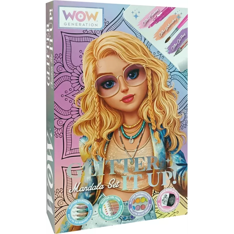 Set creativo de pintura Kids Euroswan WOW00084 — kit de mandalas con purpurina para niños
